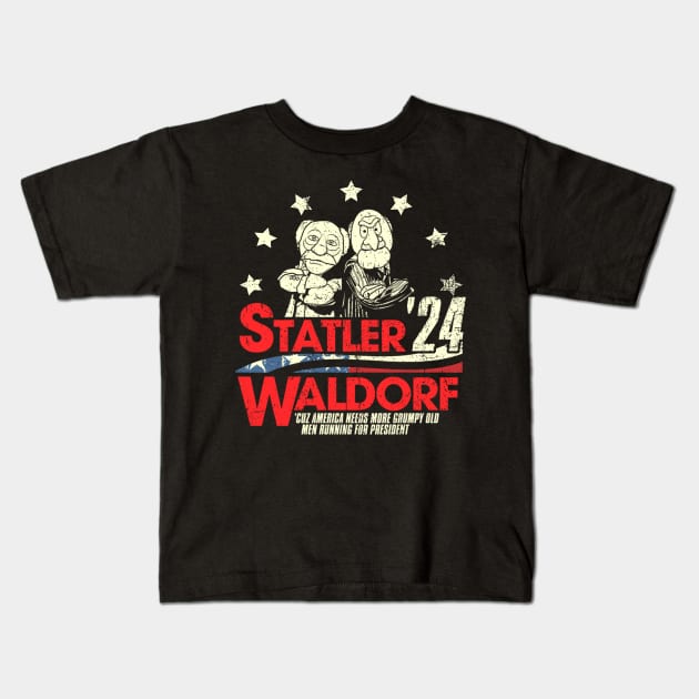 Statler and Waldorf For President 2024 Kids T-Shirt by kyoiwatcher223